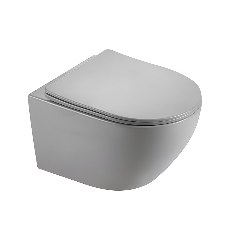MISKA WC WISZĄCA RIMLESS MIZU-MTGR-RIM-03 SZARY MAT DESKA WOLNOOPADAJĄCA DUROPLAST MIZU-MTGR-RIM-03