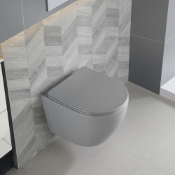 MISKA WC WISZĄCA RIMLESS MIZU-MTGR-RIM-03 SZARY MAT DESKA WOLNOOPADAJĄCA DUROPLAST MIZU-MTGR-RIM-03