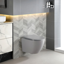 MISKA WC WISZĄCA RIMLESS MIZU-MTGR-RIM-03 SZARY MAT DESKA WOLNOOPADAJĄCA DUROPLAST MIZU-MTGR-RIM-03