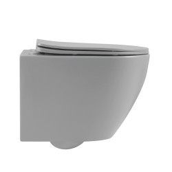 MISKA WC WISZĄCA RIMLESS MIZU-MTGR-RIM-03 SZARY MAT DESKA WOLNOOPADAJĄCA DUROPLAST MIZU-MTGR-RIM-03