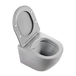 MISKA WC WISZĄCA RIMLESS MIZU-MTGR-RIM-03 SZARY MAT DESKA WOLNOOPADAJĄCA DUROPLAST MIZU-MTGR-RIM-03