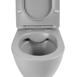 MISKA WC WISZĄCA RIMLESS MIZU-MTGR-RIM-03 SZARY MAT DESKA WOLNOOPADAJĄCA DUROPLAST MIZU-MTGR-RIM-03