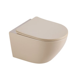 MISKA WC WISZĄCA RIMLESS MIZU-CAP-RIM-03 CAPPUCCINO DESKA WOLNOOPADAJĄCA DUROPLAST MIZU-CAP-RIM-03