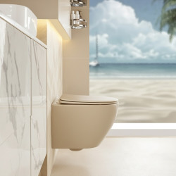 MISKA WC WISZĄCA RIMLESS MIZU-CAP-RIM-03 CAPPUCCINO DESKA WOLNOOPADAJĄCA DUROPLAST MIZU-CAP-RIM-03