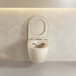 MISKA WC WISZĄCA RIMLESS MIZU-CAP-RIM-03 CAPPUCCINO DESKA WOLNOOPADAJĄCA DUROPLAST MIZU-CAP-RIM-03