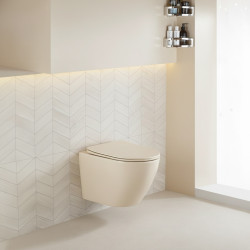 MISKA WC WISZĄCA RIMLESS MIZU-CAP-RIM-03 CAPPUCCINO DESKA WOLNOOPADAJĄCA DUROPLAST MIZU-CAP-RIM-03