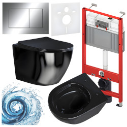 ZESTAW PODTYNKOWY WC STELAŻ TECE MISKA FLOW-BL-TR-03 PRZYCISK TC-9240401 CHROM