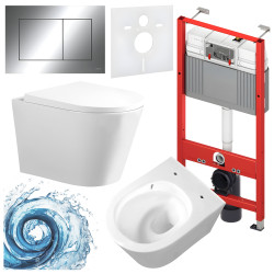 ZESTAW PODTYNKOWY WC STELAŻ TECE MISKA PRIMA-WH-TR-02 PRZYCISK TC-9240401 CHROM
