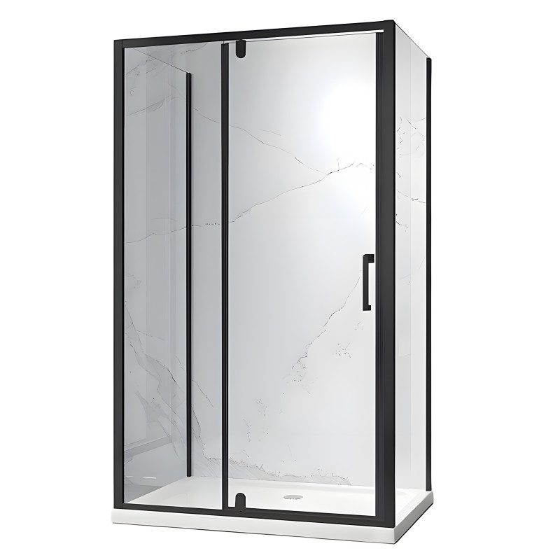 KABINA PRYSZNICOWA PROSTOKĄTNA 3-ŚCIENNA ZES-KZ23E-BL-110X90 CZARNA 110x90 CM