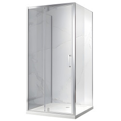 KABINA PRYSZNICOWA PROSTOKĄTNA 3-ŚCIENNA ZES-KZ23D-100X100 CHROM 100x100 CM