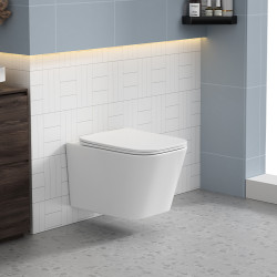 ZESTAW PODTYNKOWY WC STELAŻ TECE MISKA RAIN-WH-RIM-03 PRZYCISK TC-9240417 BIAŁY MAT