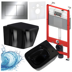 ZESTAW PODTYNKOWY WC STELAŻ TECE MISKA RAIN-BL-RIM-03 PRZYCISK TC-9240401 CHROM