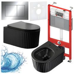 ZESTAW PODTYNKOWY WC STELAŻ TECE MISKA LUMA-BL-RIM-03 PRZYCISK TC-9240401 CHROM