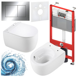 ZESTAW PODTYNKOWY WC STELAŻ TECE MISKA LAKE-WH-TR-01 PRZYCISK TC-9240401 CHROM