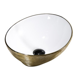 UMYWALKA NABLATOWA CERAMICZNA OWALNA LUMO-GL-BR-405 ZŁOTA LUMO-GL-BR-405