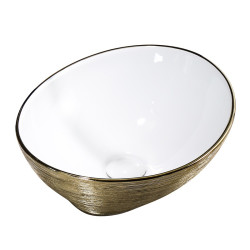 UMYWALKA NABLATOWA CERAMICZNA OWALNA LUMO-GL-BR-405 ZŁOTA LUMO-GL-BR-405