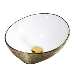 UMYWALKA NABLATOWA CERAMICZNA OWALNA LUMO-GL-BR-405 ZŁOTA LUMO-GL-BR-405