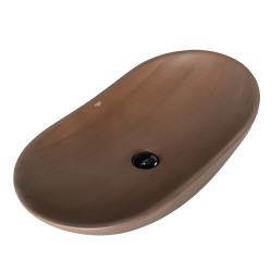 UMYWALKA NABLATOWA CERAMICZNA OWALNA LAVI-BR-625 BRĄZOWA LAVI-BR-625