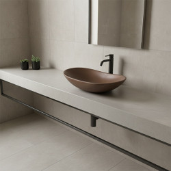 UMYWALKA NABLATOWA CERAMICZNA OWALNA LAVI-BR-625 BRĄZOWA LAVI-BR-625