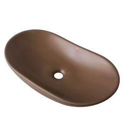 UMYWALKA NABLATOWA CERAMICZNA OWALNA LAVI-BR-625 BRĄZOWA LAVI-BR-625