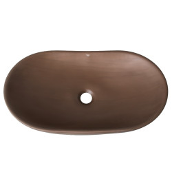 UMYWALKA NABLATOWA CERAMICZNA OWALNA LAVI-BR-625 BRĄZOWA LAVI-BR-625