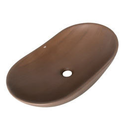UMYWALKA NABLATOWA CERAMICZNA OWALNA LAVI-BR-625 BRĄZOWA LAVI-BR-625