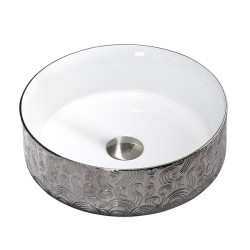 UMYWALKA NABLATOWA CERAMICZNA OKRĄGŁA LAVA-WH-SV-MOD3-360 SREBRNA LAVA-WH-SV-MOD3-360