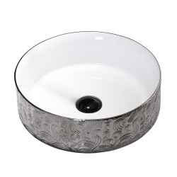 UMYWALKA NABLATOWA CERAMICZNA OKRĄGŁA LAVA-WH-SV-MOD3-360 SREBRNA LAVA-WH-SV-MOD3-360