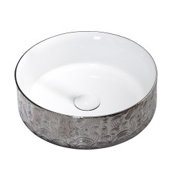 UMYWALKA NABLATOWA CERAMICZNA OKRĄGŁA LAVA-WH-SV-MOD3-360 SREBRNA LAVA-WH-SV-MOD3-360
