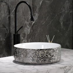UMYWALKA NABLATOWA CERAMICZNA OKRĄGŁA LAVA-WH-SV-MOD3-360 SREBRNA LAVA-WH-SV-MOD3-360