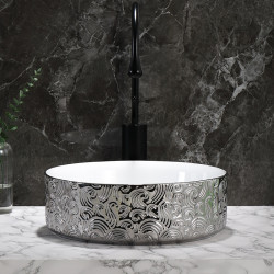UMYWALKA NABLATOWA CERAMICZNA OKRĄGŁA LAVA-WH-SV-MOD3-360 SREBRNA LAVA-WH-SV-MOD3-360
