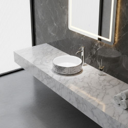 UMYWALKA NABLATOWA CERAMICZNA OKRĄGŁA LAVA-WH-SV-MOD3-360 SREBRNA LAVA-WH-SV-MOD3-360