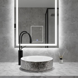 UMYWALKA NABLATOWA CERAMICZNA OKRĄGŁA LAVA-WH-SV-MOD3-360 SREBRNA LAVA-WH-SV-MOD3-360