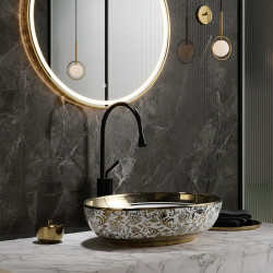 UMYWALKA NABLATOWA CERAMICZNA OWALNA KINI-WH-MOD6-500