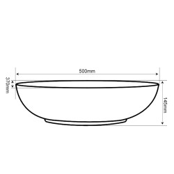 UMYWALKA NABLATOWA CERAMICZNA OWALNA KINI-WH-MOD6-500