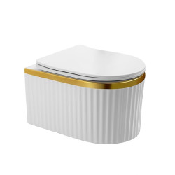 MISKA WC WISZĄCA RIMLESS LUMA-WH-GL-RIM-03 BIAŁA DESKA WOLNOOPADAJĄCA DUROPLAST LUMA-WH-GL-RIM-03
