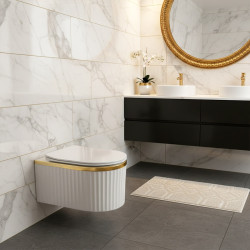 MISKA WC WISZĄCA RIMLESS LUMA-WH-GL-RIM-03 BIAŁA DESKA WOLNOOPADAJĄCA DUROPLAST LUMA-WH-GL-RIM-03