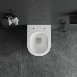 MISKA WC WISZĄCA RIMLESS LUMA-WH-GL-RIM-03 BIAŁA DESKA WOLNOOPADAJĄCA DUROPLAST LUMA-WH-GL-RIM-03