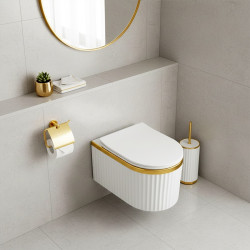 MISKA WC WISZĄCA RIMLESS LUMA-WH-GL-RIM-03 BIAŁA DESKA WOLNOOPADAJĄCA DUROPLAST LUMA-WH-GL-RIM-03