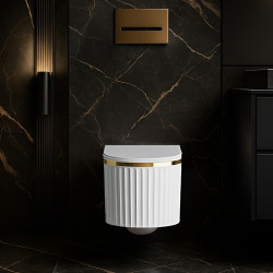 MISKA WC WISZĄCA RIMLESS LUMA-WH-GL-RIM-03 BIAŁA DESKA WOLNOOPADAJĄCA DUROPLAST LUMA-WH-GL-RIM-03