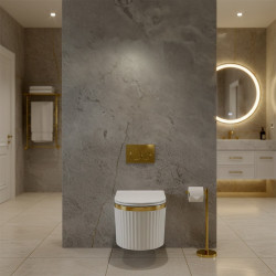 MISKA WC WISZĄCA RIMLESS LUMA-WH-GL-RIM-03 BIAŁA DESKA WOLNOOPADAJĄCA DUROPLAST LUMA-WH-GL-RIM-03