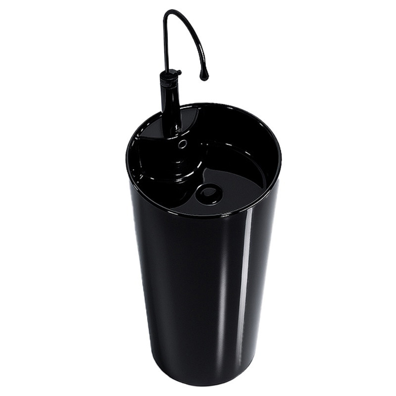 UMYWALKA WOLNOSTOJĄCA CERAMICZNA OGRĄGŁA LINO-BL-400 CZARNA LINO-BL-400