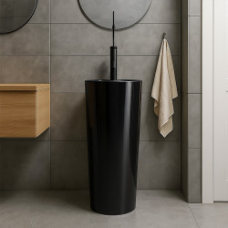 UMYWALKA WOLNOSTOJĄCA CERAMICZNA OGRĄGŁA LINO-BL-400 CZARNA LINO-BL-400