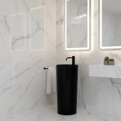 UMYWALKA WOLNOSTOJĄCA CERAMICZNA OGRĄGŁA LINO-BL-400 CZARNA LINO-BL-400