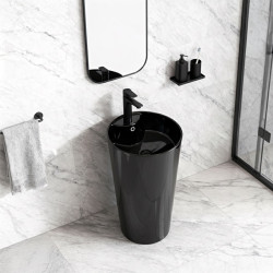UMYWALKA WOLNOSTOJĄCA CERAMICZNA OGRĄGŁA LINO-BL-400 CZARNA LINO-BL-400