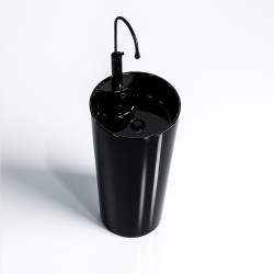 UMYWALKA WOLNOSTOJĄCA CERAMICZNA OGRĄGŁA LINO-BL-400 CZARNA LINO-BL-400