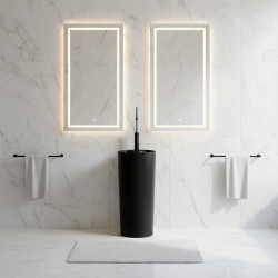 UMYWALKA WOLNOSTOJĄCA CERAMICZNA OKRĄGŁA LINO-MTB-400 CZARNY MAT LINO-MTB-400