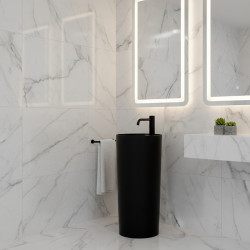 UMYWALKA WOLNOSTOJĄCA CERAMICZNA OKRĄGŁA LINO-MTB-400 CZARNY MAT LINO-MTB-400
