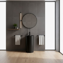 UMYWALKA WOLNOSTOJĄCA CERAMICZNA OKRĄGŁA LINO-MTB-400 CZARNY MAT LINO-MTB-400