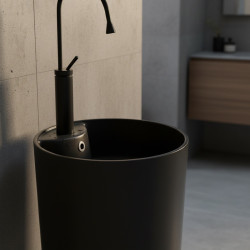 UMYWALKA WOLNOSTOJĄCA CERAMICZNA OKRĄGŁA LINO-MTB-400 CZARNY MAT LINO-MTB-400
